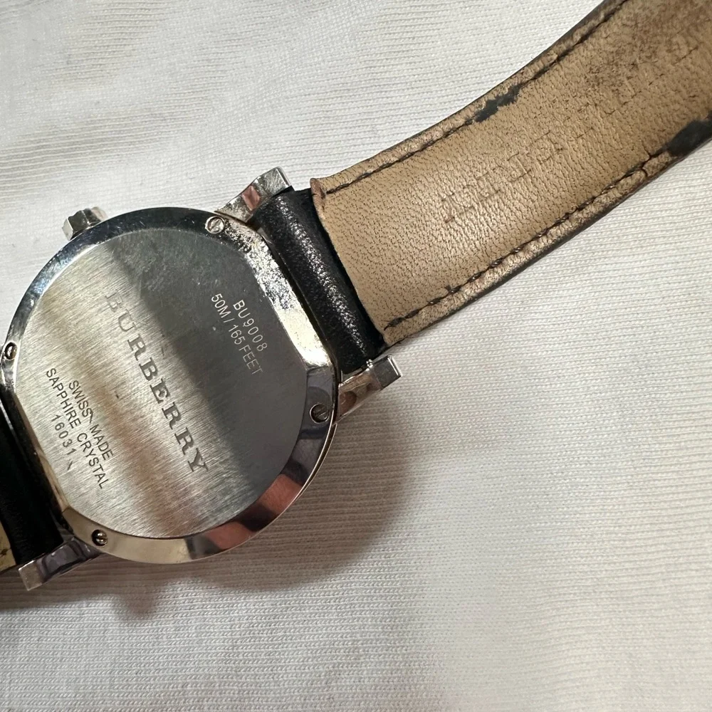 Burberry The City Men's White Checked Watch - 38mm case - BU9008 - Picture 9 of 9